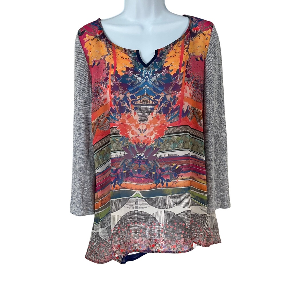 Poeme by Citron Tunic Womens‎ L Wearable Art Kaleidoscopic Split Back Artistic